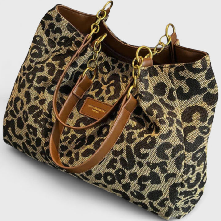 Alizée | Shoppingväska i canvas med leopardmönster