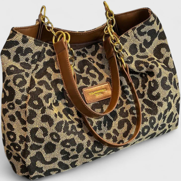 Alizée | Shoppingväska i canvas med leopardmönster