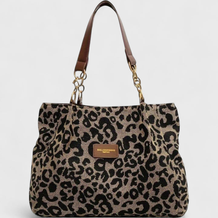 Alizée | Shoppingväska i canvas med leopardmönster