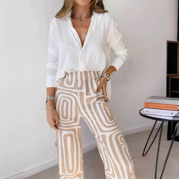 Hanna™ - Stilrent Blus & Byx Set i 2 Delar