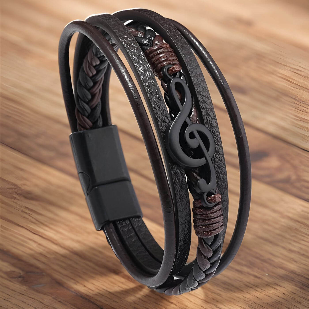 Lunero™ – Läderarmband med Musiksymbol för Musikälskare