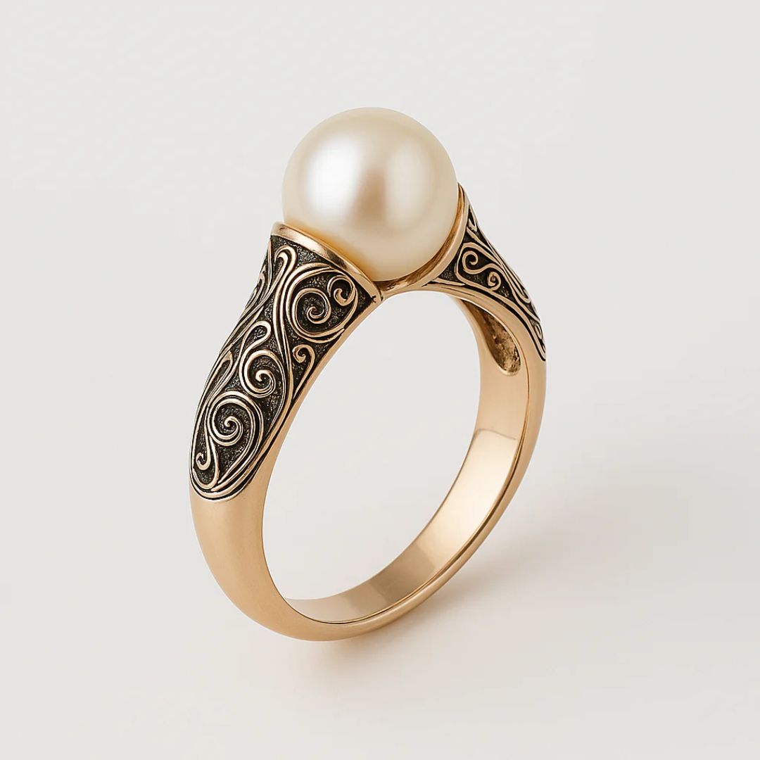 Vintage pärla guldring