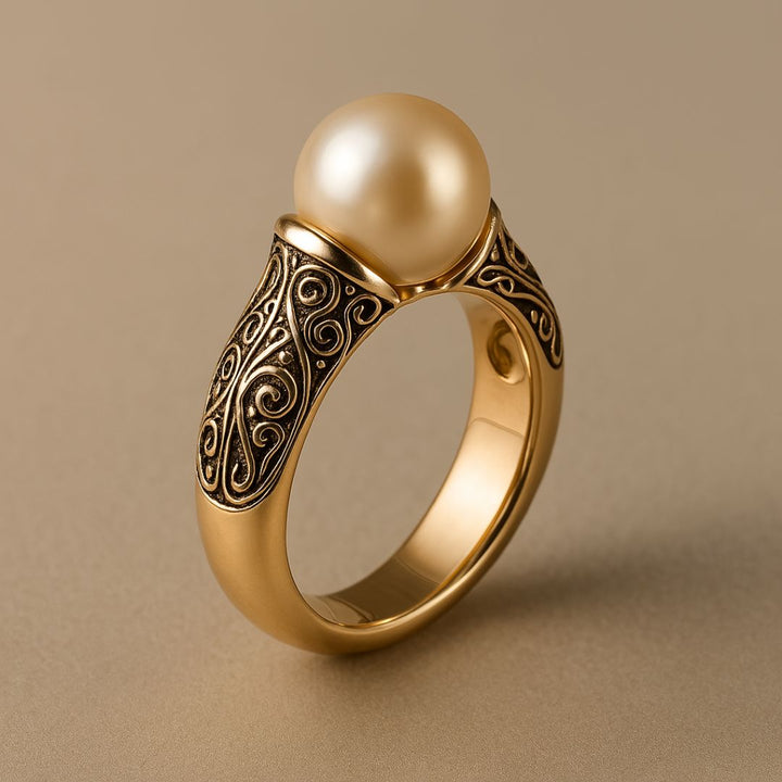 Vintage pärla guldring
